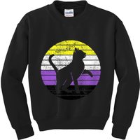 Cute Kitten Cat Nonbinary Pride Lgb Quotes Non Binary Flag Kids Sweatshirt