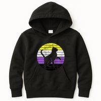 Cute Kitten Cat Nonbinary Pride Lgb Quotes Non Binary Flag Kids Hoodie