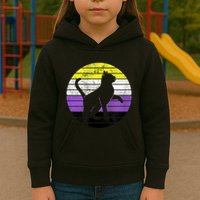 Cute Kitten Cat Nonbinary Pride Lgb Quotes Non Binary Flag Kids Hoodie