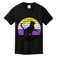 Cute Kitten Cat Nonbinary Pride Lgb Quotes Non Binary Flag Kids T-Shirt