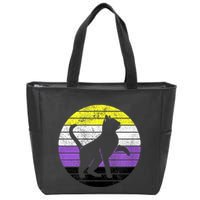 Cute Kitten Cat Nonbinary Pride Lgb Quotes Non Binary Flag Zip Tote Bag