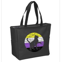 Cute Kitten Cat Nonbinary Pride Lgb Quotes Non Binary Flag Zip Tote Bag