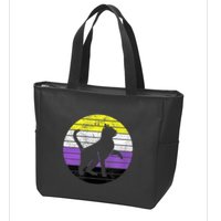 Cute Kitten Cat Nonbinary Pride Lgb Quotes Non Binary Flag Zip Tote Bag
