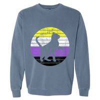 Cute Kitten Cat Nonbinary Pride Lgb Quotes Non Binary Flag Garment-Dyed Sweatshirt