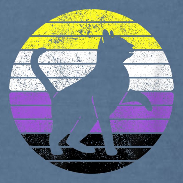 Cute Kitten Cat Nonbinary Pride Lgb Quotes Non Binary Flag Garment-Dyed Sweatshirt
