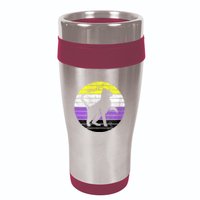 Cute Kitten Cat Nonbinary Pride Lgb Quotes Non Binary Flag 16oz Travel Tumbler