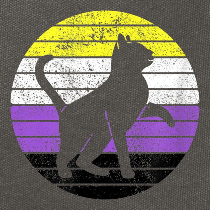 Cute Kitten Cat Nonbinary Pride Lgb Quotes Non Binary Flag Cotton Canvas Backpack