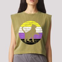 Cute Kitten Cat Nonbinary Pride Lgb Quotes Non Binary Flag Garment-Dyed Women's Muscle Tee