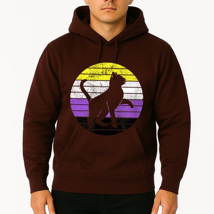Cute Kitten Cat Nonbinary Pride Lgb Quotes Non Binary Flag Hoodie