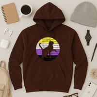 Cute Kitten Cat Nonbinary Pride Lgb Quotes Non Binary Flag Hoodie