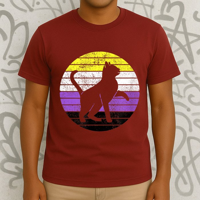 Cute Kitten Cat Nonbinary Pride Lgb Quotes Non Binary Flag T-Shirt