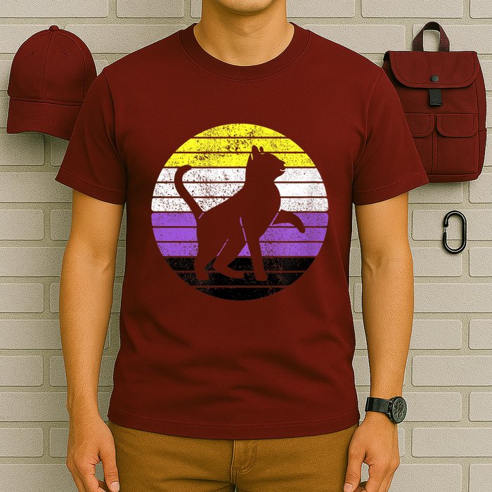 Cute Kitten Cat Nonbinary Pride Lgb Quotes Non Binary Flag T-Shirt