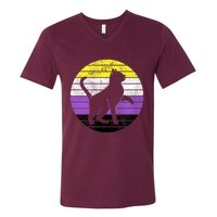 Cute Kitten Cat Nonbinary Pride Lgb Quotes Non Binary Flag V-Neck T-Shirt