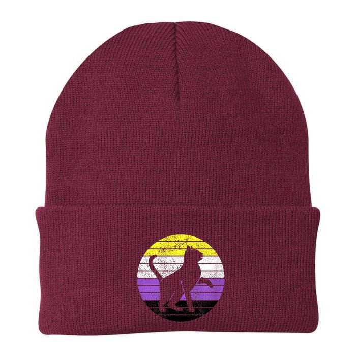 Cute Kitten Cat Nonbinary Pride Lgb Quotes Non Binary Flag Beanie