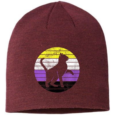 Cute Kitten Cat Nonbinary Pride Lgb Quotes Non Binary Flag Sustainable Beanie