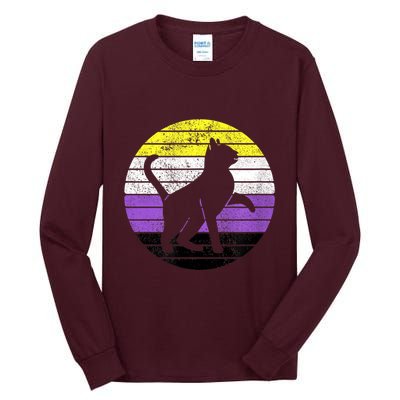 Cute Kitten Cat Nonbinary Pride Lgb Quotes Non Binary Flag Tall Long Sleeve T-Shirt