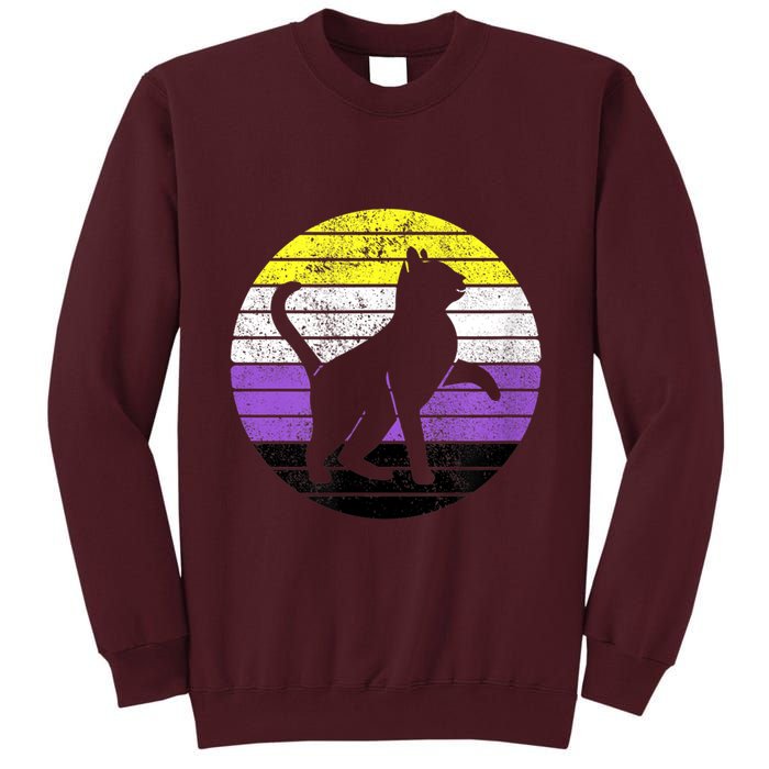 Cute Kitten Cat Nonbinary Pride Lgb Quotes Non Binary Flag Tall Sweatshirt