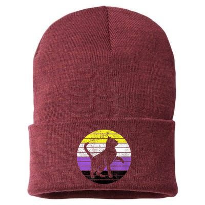 Cute Kitten Cat Nonbinary Pride Lgb Quotes Non Binary Flag Sustainable Knit Beanie