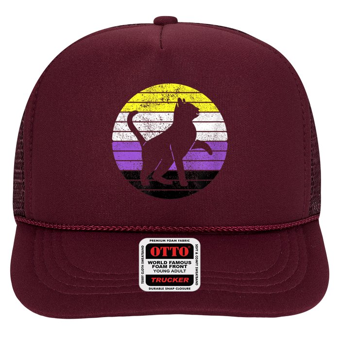 Cute Kitten Cat Nonbinary Pride Lgb Quotes Non Binary Flag Trucker Hat