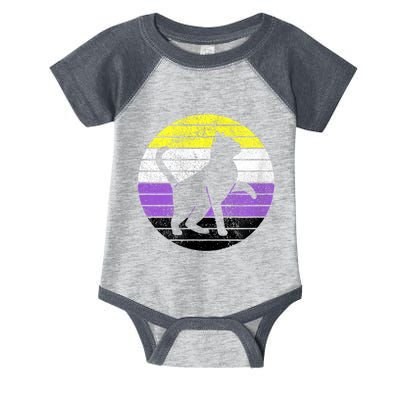 Cute Kitten Cat Nonbinary Pride Lgb Quotes Non Binary Flag Infant Baby Jersey Bodysuit