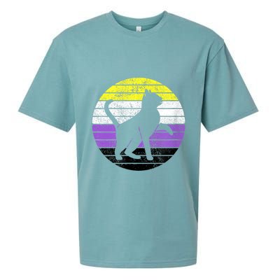 Cute Kitten Cat Nonbinary Pride Lgb Quotes Non Binary Flag Sueded Cloud Jersey T-Shirt