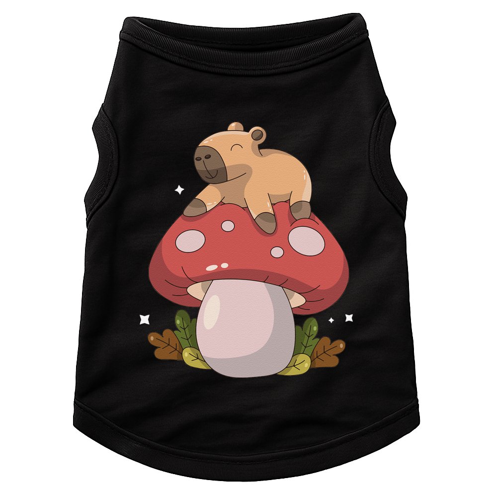 Cute Kawaii Capybara Mushroom Cottagecore Aesthetic Doggie Tank