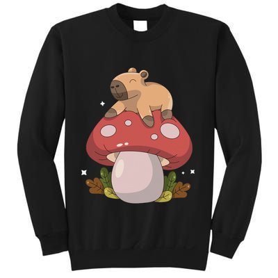 Cute Kawaii Capybara Mushroom Cottagecore Aesthetic Sweatshirt