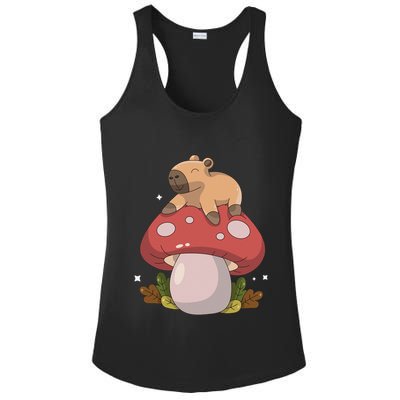 Cute Kawaii Capybara Mushroom Cottagecore Aesthetic Ladies PosiCharge Competitor Racerback Tank