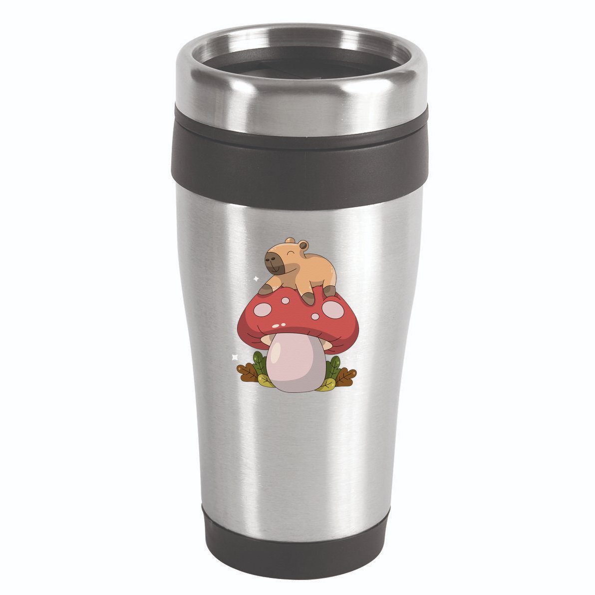 Cute Kawaii Capybara Mushroom Cottagecore Aesthetic 16oz Travel Tumbler