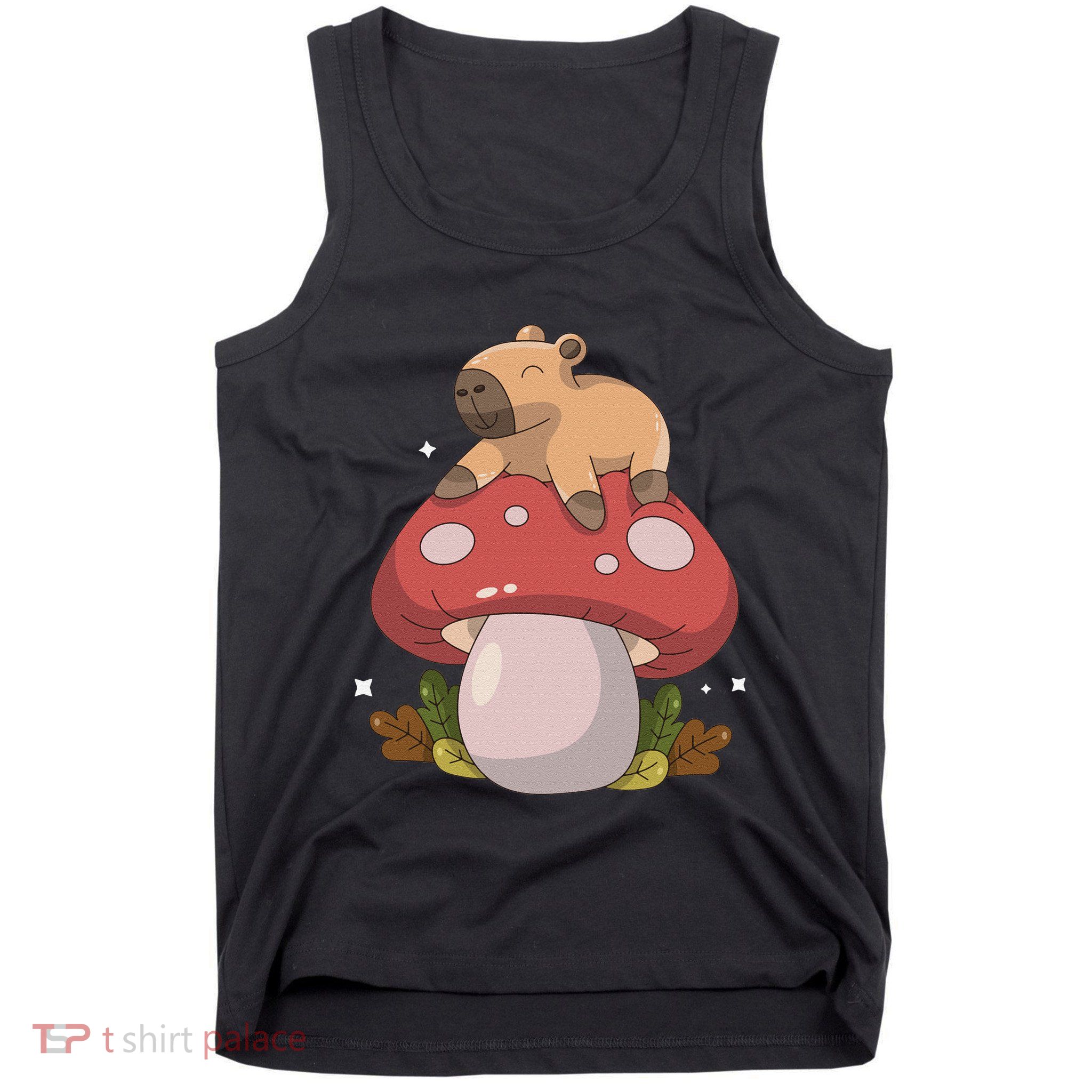 Cute Kawaii Capybara Mushroom Cottagecore Aesthetic Tank Top
