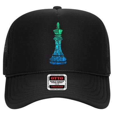 Chess King High Crown Mesh Back Trucker Hat