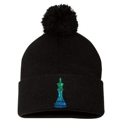 Chess King Pom Pom 12in Knit Beanie