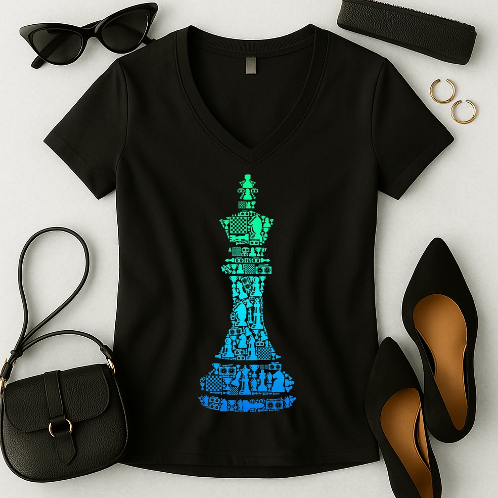 Chess King Women's V-Neck T-Shirt