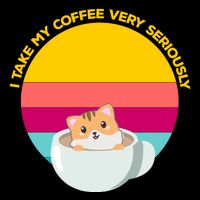 Cute Kawaii Cat In A Coffee Cup Funny Coffee Puns Retro Sunset Cat Lover Impact Tech Backpack