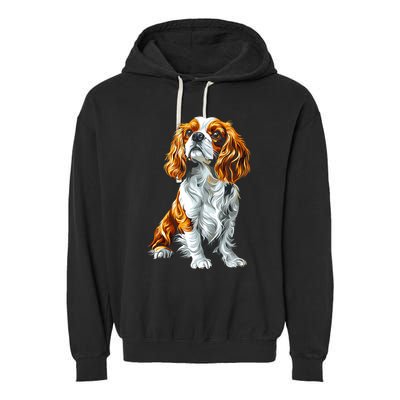 Cavalier King Charles Spaniel Dog Graphic Pet Artwork Garment-Dyed Fleece Hoodie