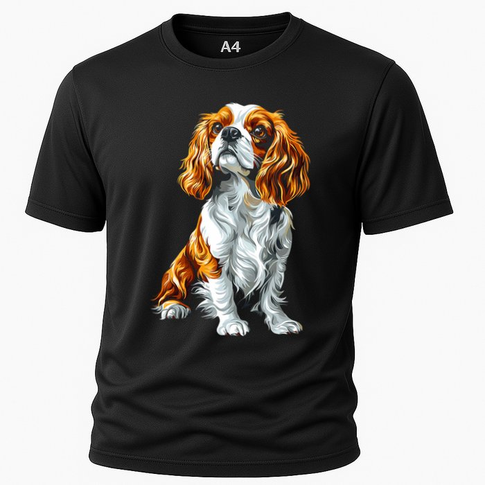 Cavalier King Charles Spaniel Dog Graphic Pet Artwork Cooling Performance Crew T-Shirt