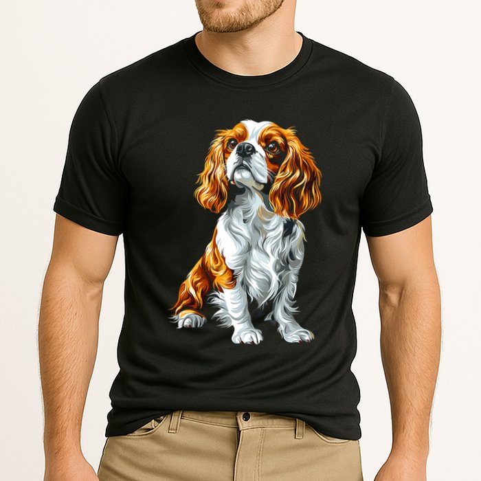 Cavalier King Charles Spaniel Dog Graphic Pet Artwork Cooling Performance Crew T-Shirt