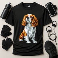 Cavalier King Charles Spaniel Dog Graphic Pet Artwork Cooling Performance Crew T-Shirt