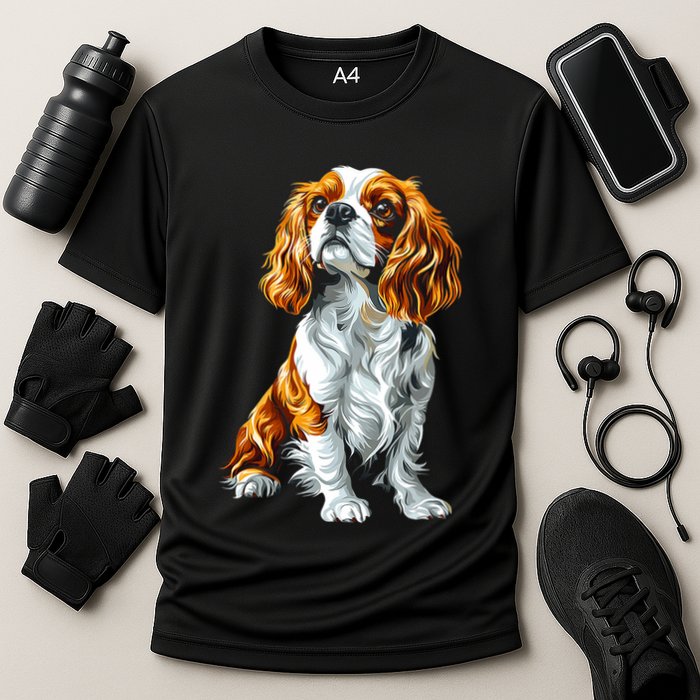 Cavalier King Charles Spaniel Dog Graphic Pet Artwork Cooling Performance Crew T-Shirt