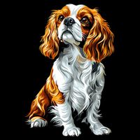 Cavalier King Charles Spaniel Dog Graphic Pet Artwork Cooling Performance Crew T-Shirt