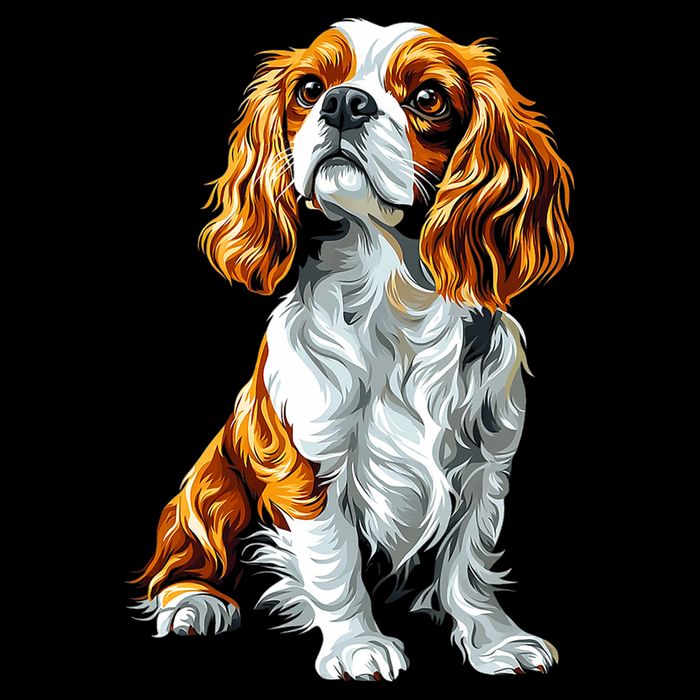 Cavalier King Charles Spaniel Dog Graphic Pet Artwork Cooling Performance Crew T-Shirt