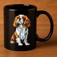Cavalier King Charles Spaniel Dog Graphic Pet Artwork 11oz C Handle Ceramic Mug