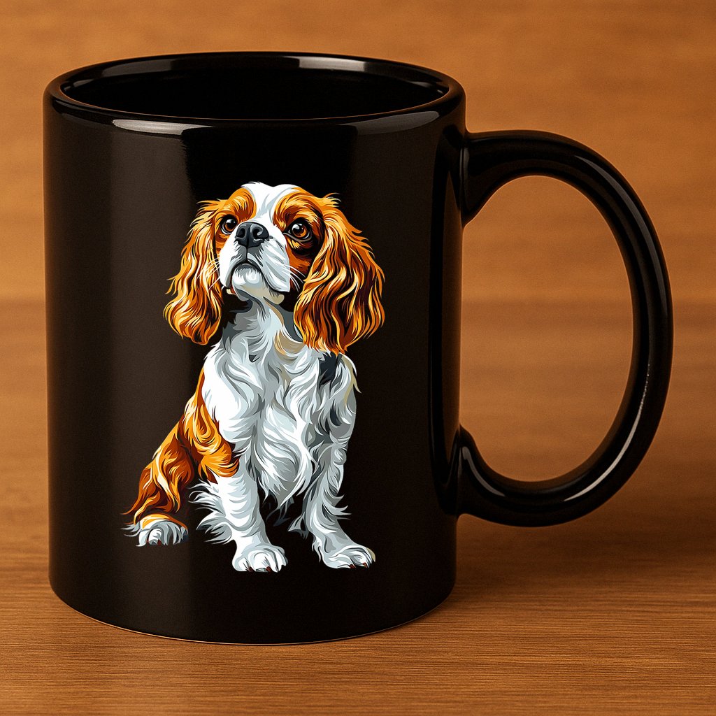 Cavalier King Charles Spaniel Dog Graphic Pet Artwork 11oz C Handle Ceramic Mug