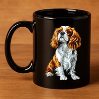 Cavalier King Charles Spaniel Dog Graphic Pet Artwork 11oz C Handle Ceramic Mug