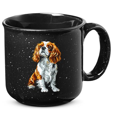 Cavalier King Charles Spaniel Dog Graphic Pet Artwork 15oz Campfire Ceramic Mug