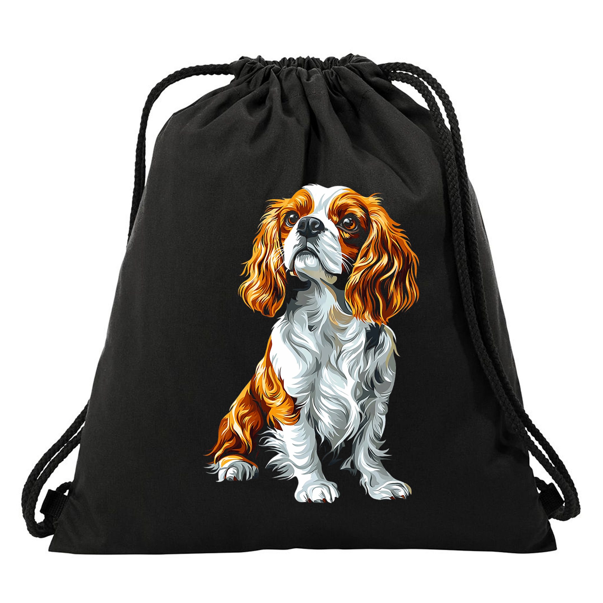 Cavalier King Charles Spaniel Dog Graphic Pet Artwork Drawstring Bag