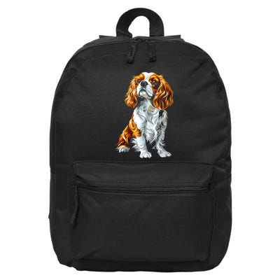 Cavalier King Charles Spaniel Dog Graphic Pet Artwork 16 in Basic Backpack