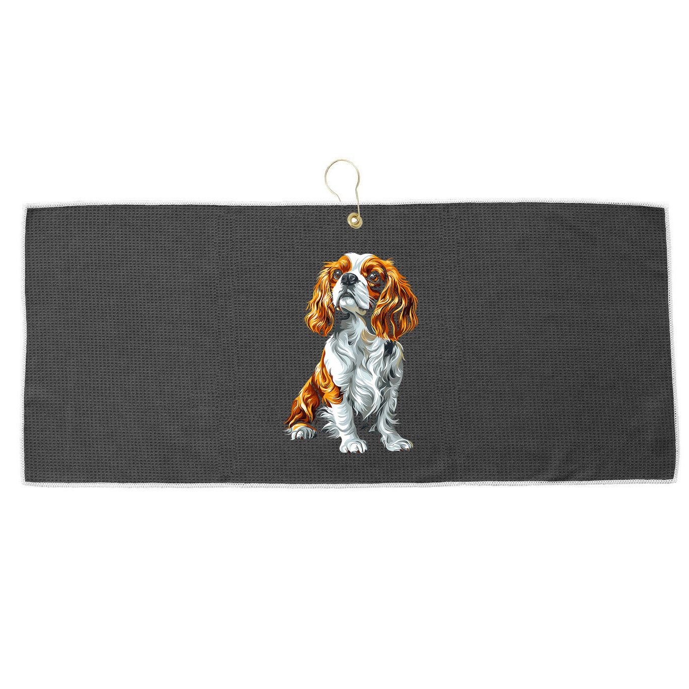 Cavalier King Charles Spaniel Dog Graphic Pet Artwork Large Microfiber Waffle Golf Towel