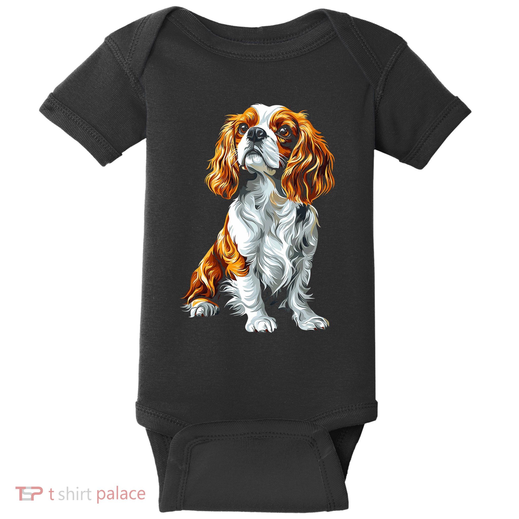 Cavalier King Charles Spaniel Dog Graphic Pet Artwork Baby Bodysuit
