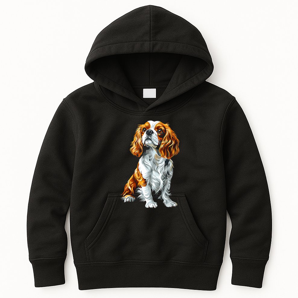 Cavalier King Charles Spaniel Dog Graphic Pet Artwork Kids Hoodie